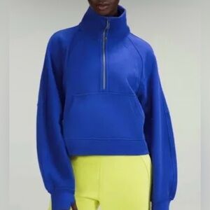 Lululemon Crop 3/4 Zip Scuba - Size XS/S - Royal Blue